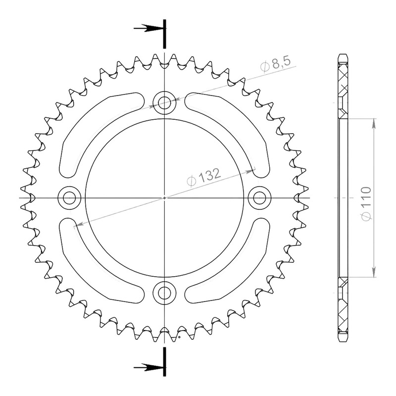 Couronne Supersprox alu noir pas 428 48 dents KTM SX 85 03-26