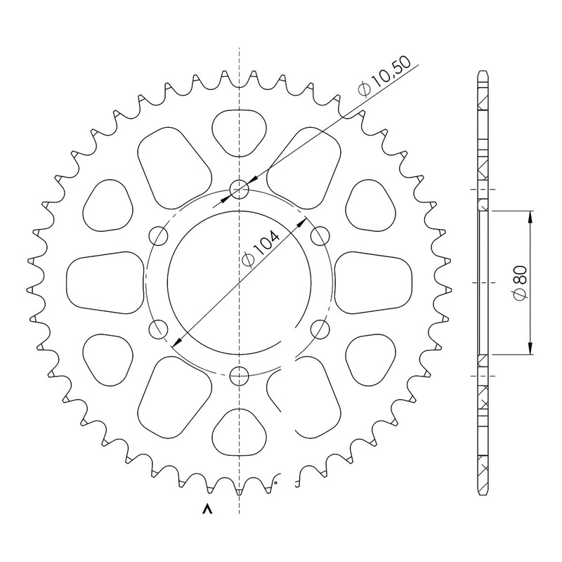 Couronne Supersprox alu noir pas 520 45 dents Kawasaki ZXR 750 91-92