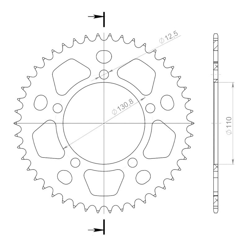 Couronne Supersprox alu noir pas 520 46 dents BMW S 1000 RR 10-19