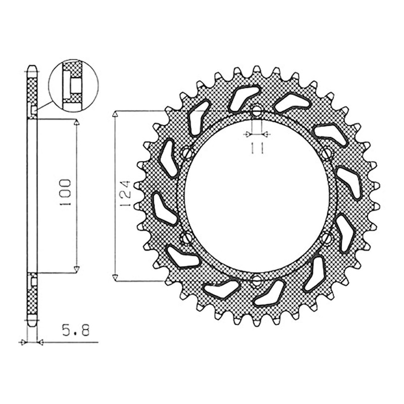 Couronne Supersprox alu pas 520 39 dents Ducati Monster 900 93-99