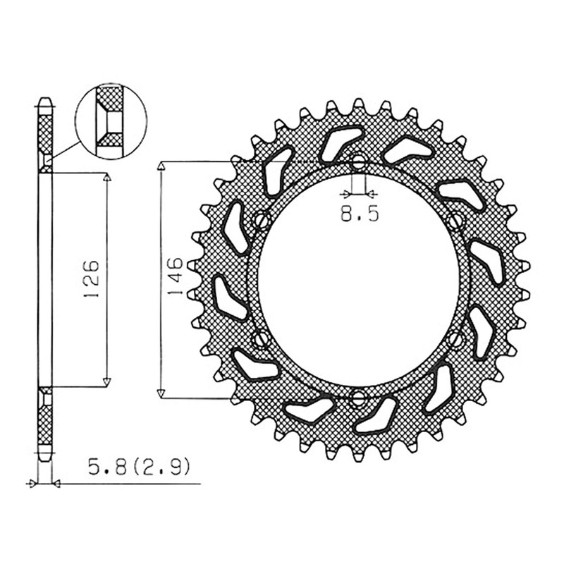 Couronne Supersprox alu pas 520 44 dents Suzuki DR-Z 400 S 04-06