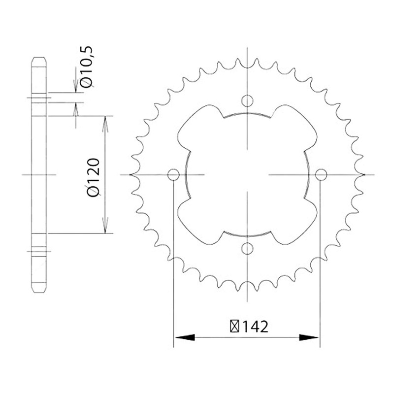 Couronne Supersprox alu pas 520 45 dents BMW S 1000 RR 10-19