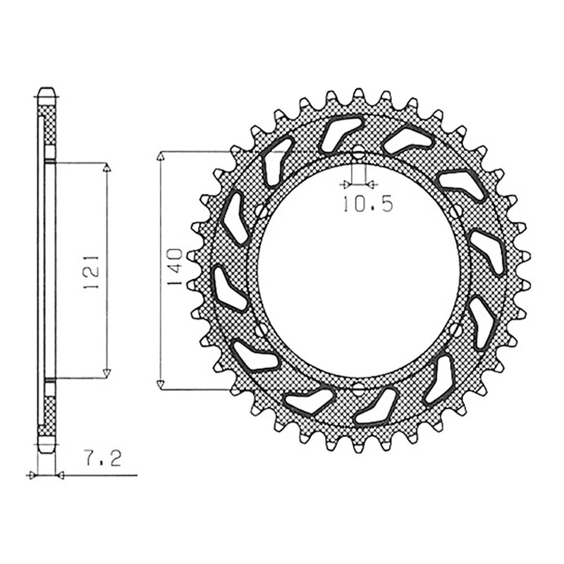 Couronne Supersprox alu pas 525 45 dents KTM 950 Super Enduro R 06-08