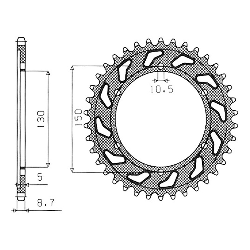 Couronne Supersprox alu pas 530 43 dents Yamaha YZF 750 R 93-96