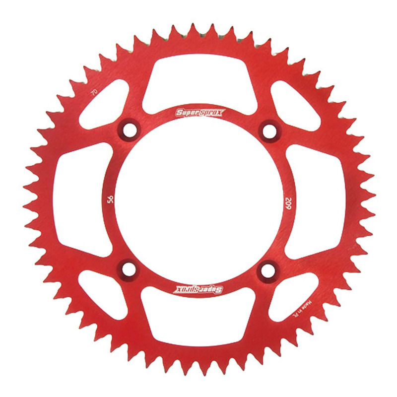 Couronne Supersprox alu rouge antiboue pas 420 56 dents Honda CR 85 R 03-04