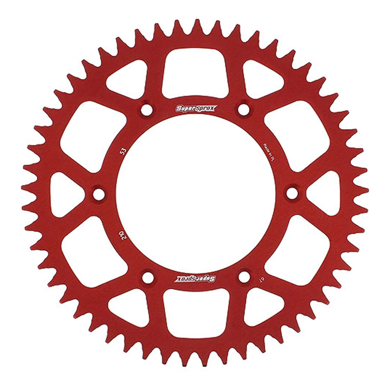 Couronne Supersprox alu rouge antiboue pas 520 53 dents Honda CR 250 R 90-91