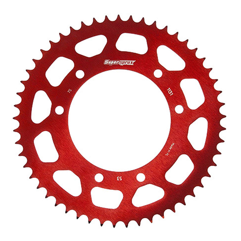 Couronne Supersprox alu rouge pas 420 53 dents Derbi Senda 50 R Xtreme 06-16