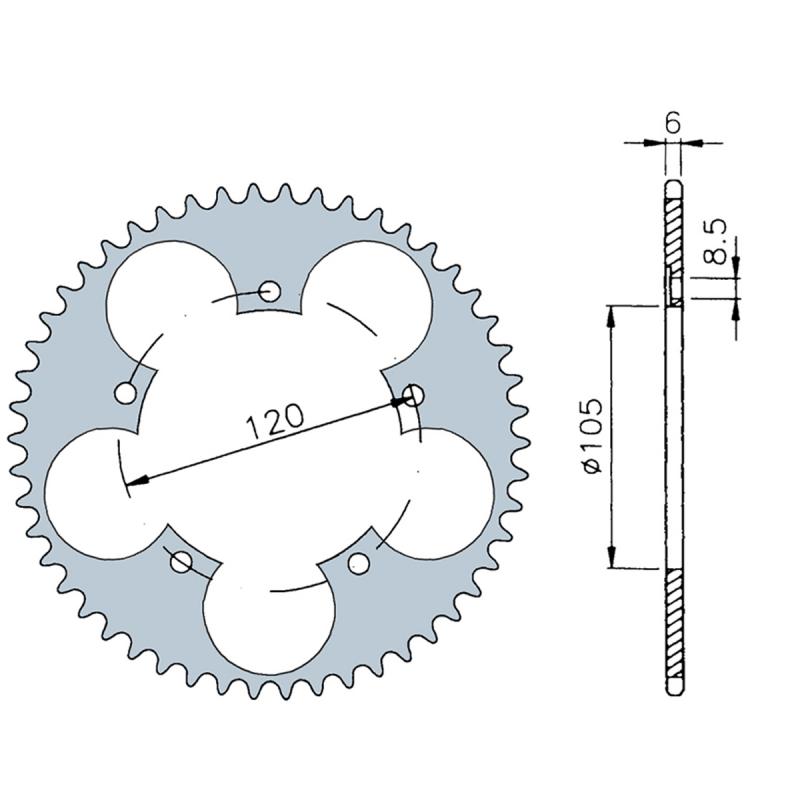 Couronne TNT original Aprilia RX 420 <2007- 51 Dents