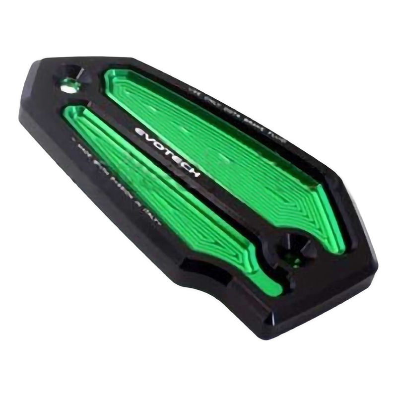 Couvercle de bocal de liquide de frein avant Evotech noir/vert Kawasak
