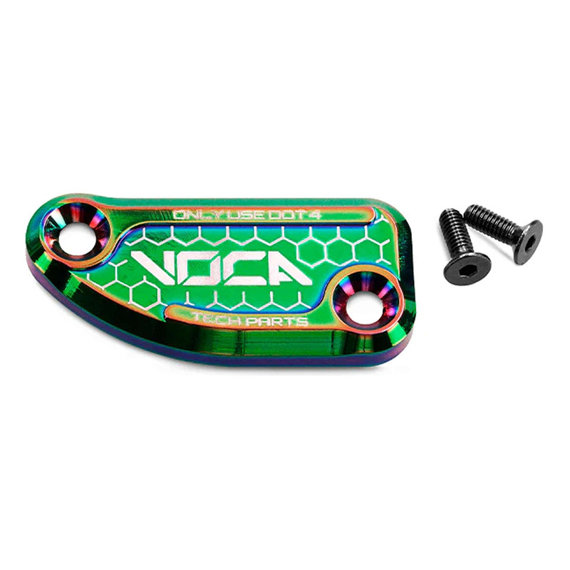Couvercle de maître cylindre de frein arrière Voca Racing alu CNC néochrome Derbi Senda/Aprilia SX