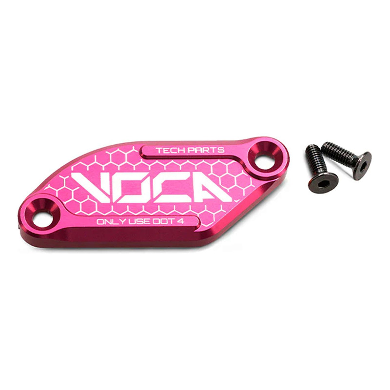 Couvercle de maître cylindre de frein Voca Racing alu CNC rose Derbi Senda/Aprilia SX J.Juan