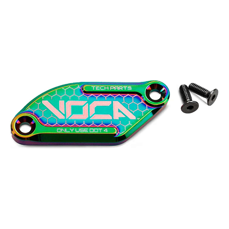 Couvercle de maître cylindre de frein Voca Racing alu CNC néochrome Derbi Senda/Aprilia SX J.Juan
