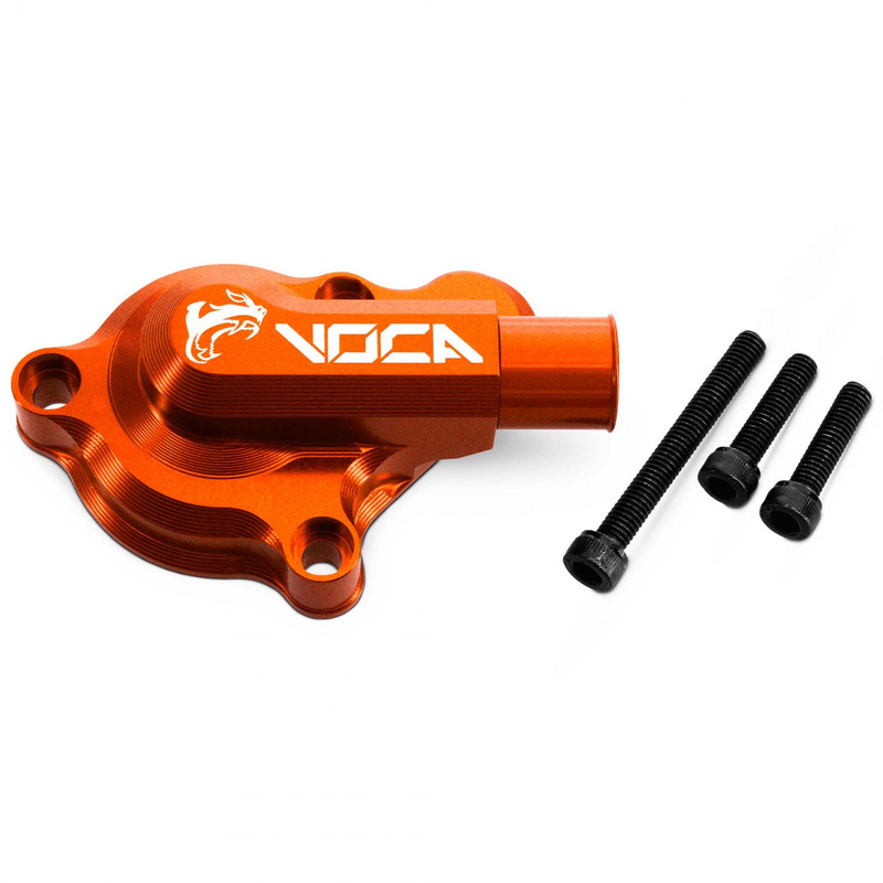 Couvercle de pompe à eau Voca Racing High Flow CNC orange Derbi Euro 3/4