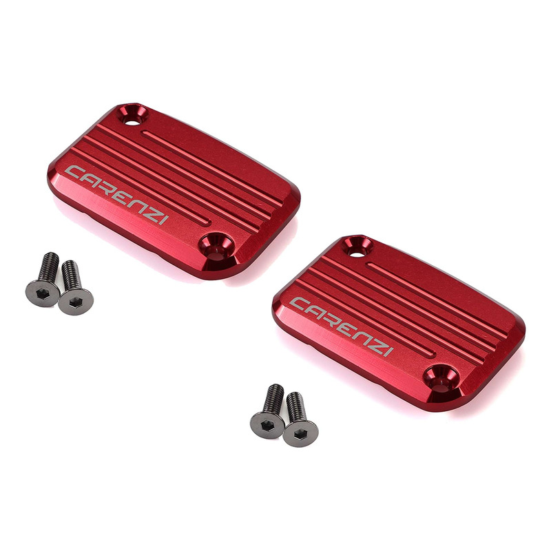 Couvercles de maître cylindre de frein Carenzi alu rouge Nitro/Aerox