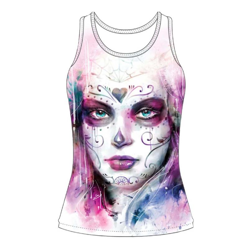 Débardeur femme Lethal Treat Painted soul blanc/rose- S