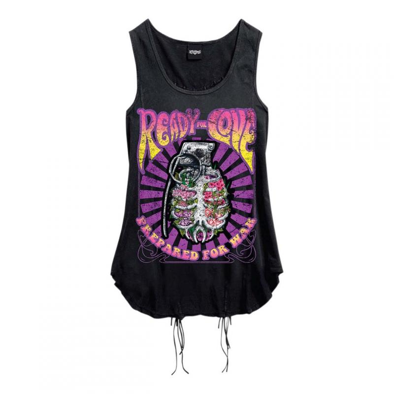 Débardeur femme Lethal Treat Ready for love noir/violet/jaune- S