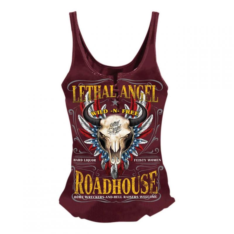 Débardeur femme Lethal Treat Roadhouse bordeaux- S