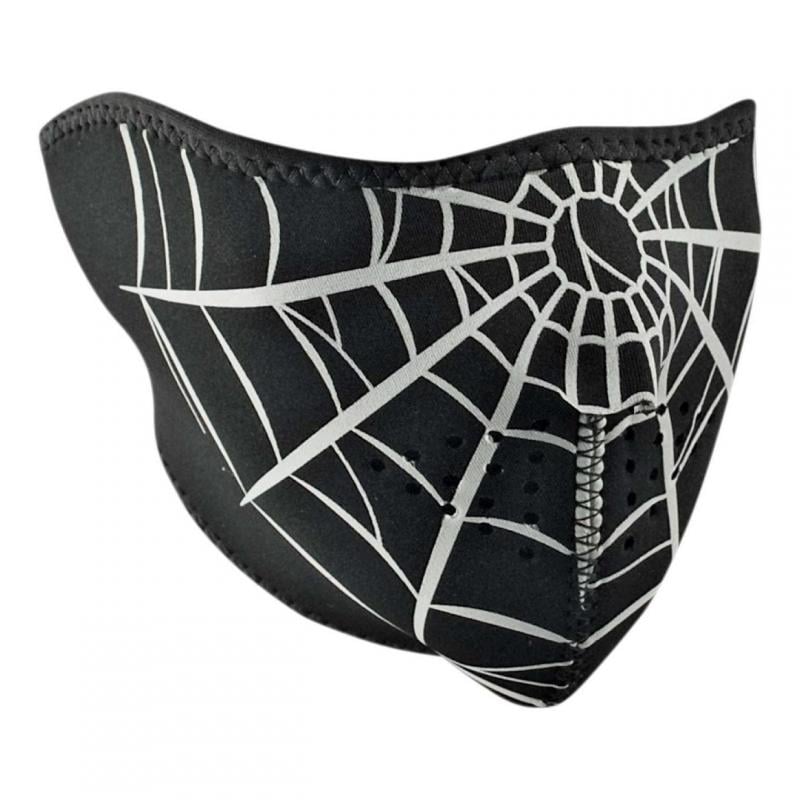 Demi-masque Zan headgear Spider web noir/blanc