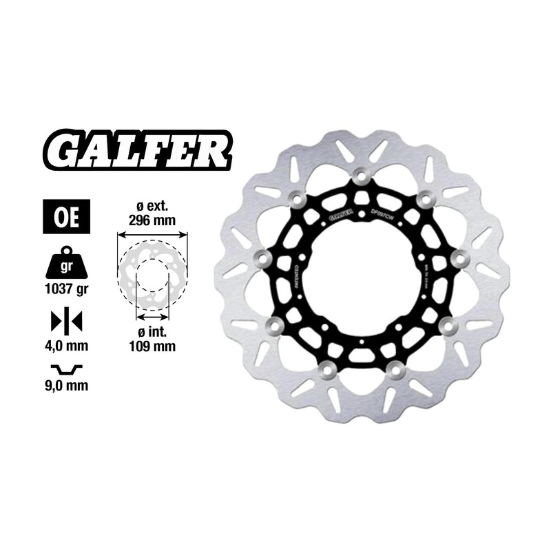 Disque de frein Galfer Wave fixe 296x5mm X-ADV 750 DF097W