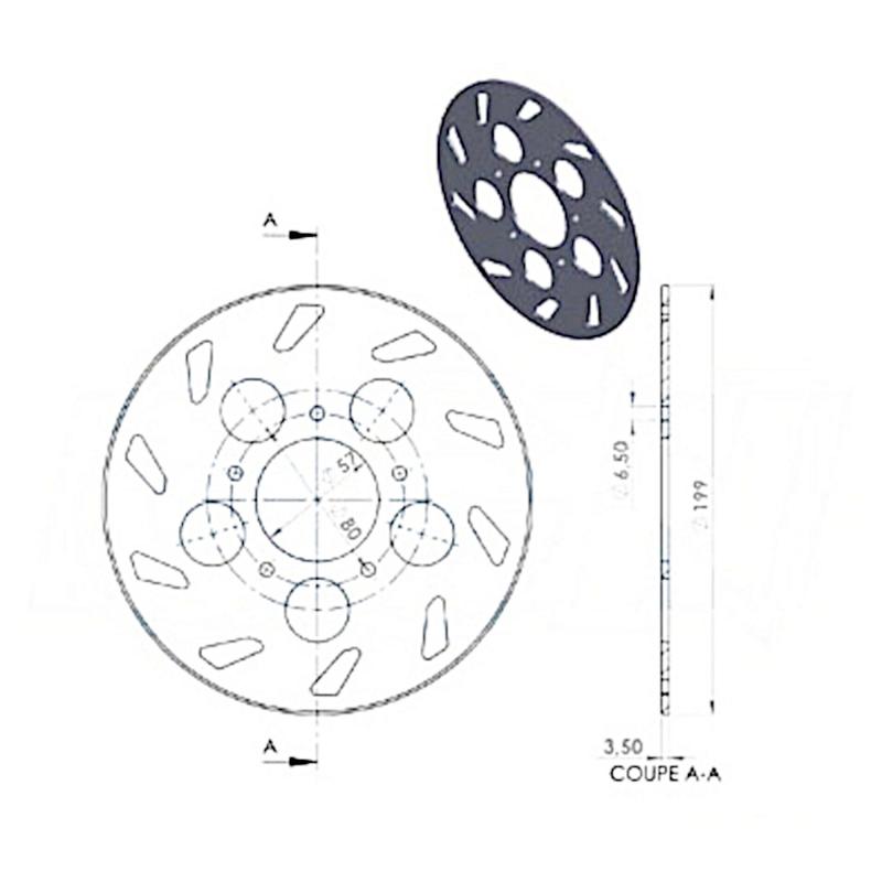 Disque de frein NG Brake Disc D.199 RIEJU RS1 50 de 1997 à 2001 - 311