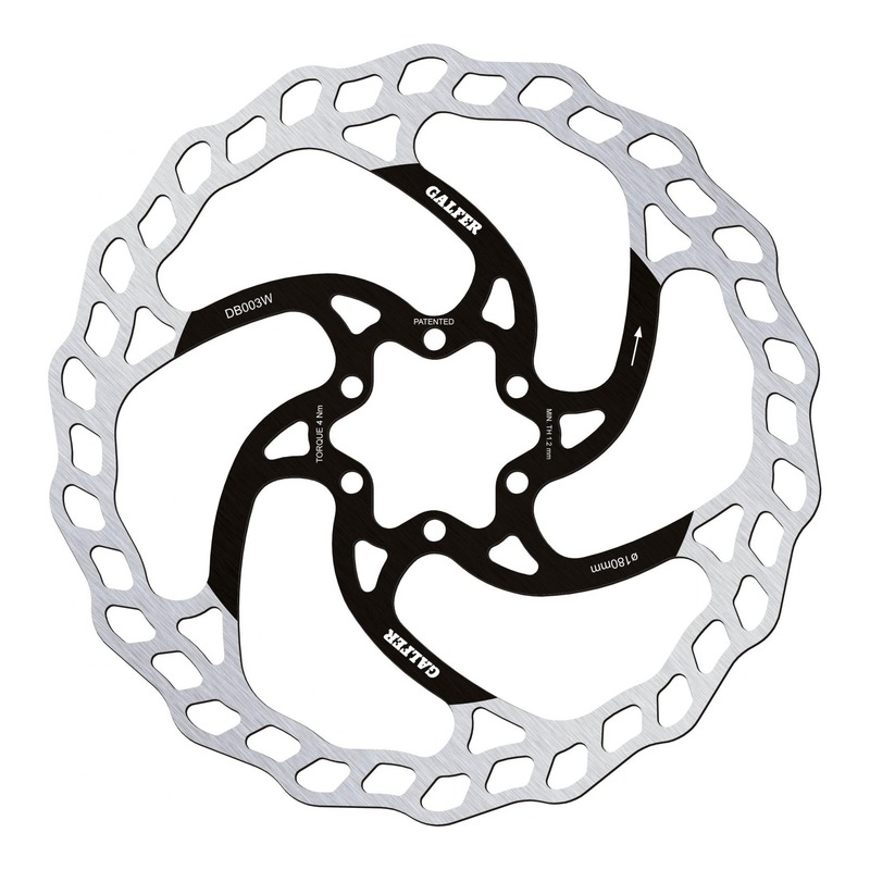 Disque de frein vélo Galfer Wave Fixe Ø180mm ép.2mm (fixation 6 trous)
