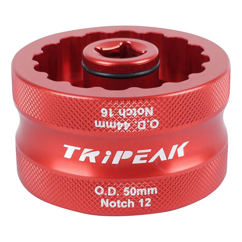 Douille démonte boîtier de pédalier Tripeak 16 & 12 cannelures rouge