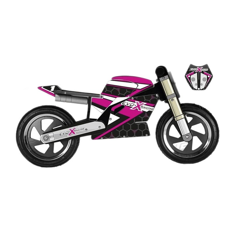 Draisienne bois Kiddimoto avec kit déco fushia