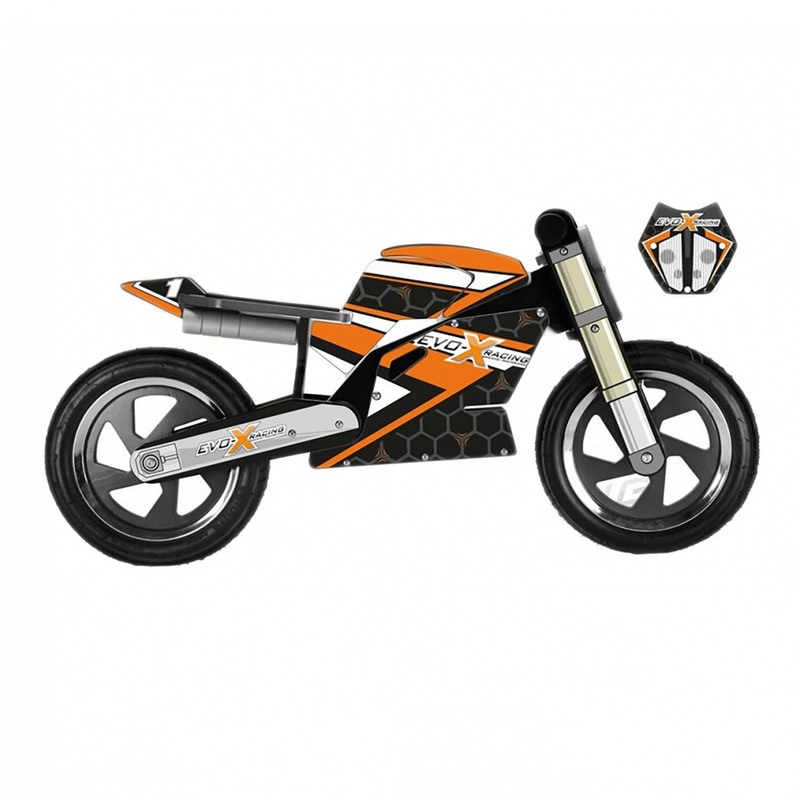 Draisienne bois Kiddimoto avec kit déco orange