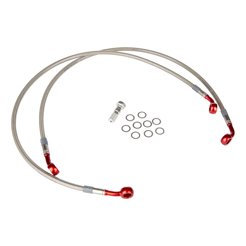 Durite frein avant suzuki inox/rouge