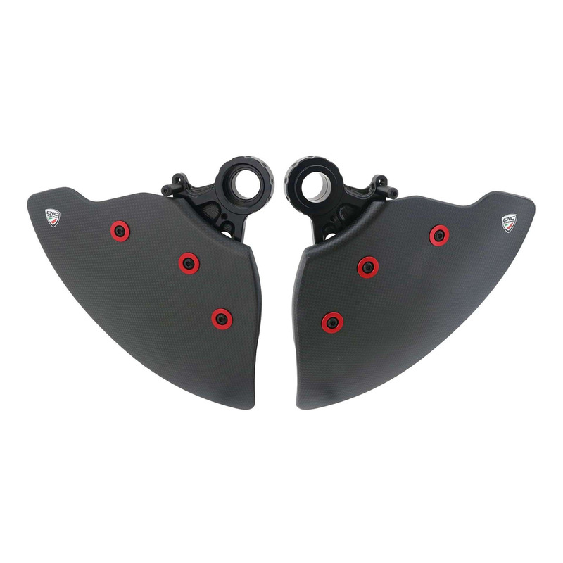 Écopes de frein carbone brillant CNC Racing GP Dusc Evo vis rouge Ducati Multistrada 1160 V4 22-24