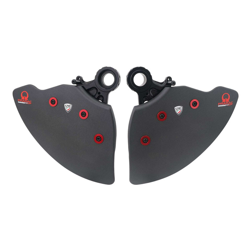 Écopes de frein carbone mat CNC Racing GP Dusc Evo Pramac vis noire Ducati Panigale V4 R 20-24
