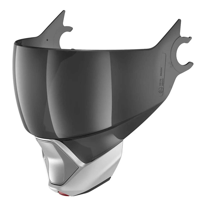 Ecran casque Shark Evojet fumé AR/AB + mentonnière argent mat