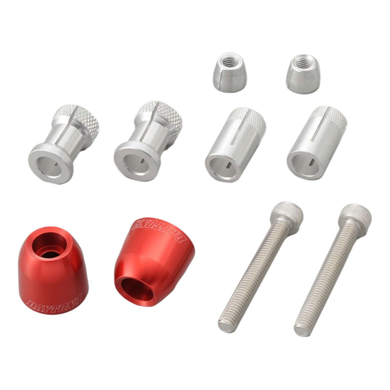 Embouts de guidon aluminium Daytona Pino-1 Ø22mm/1 pouce rouge