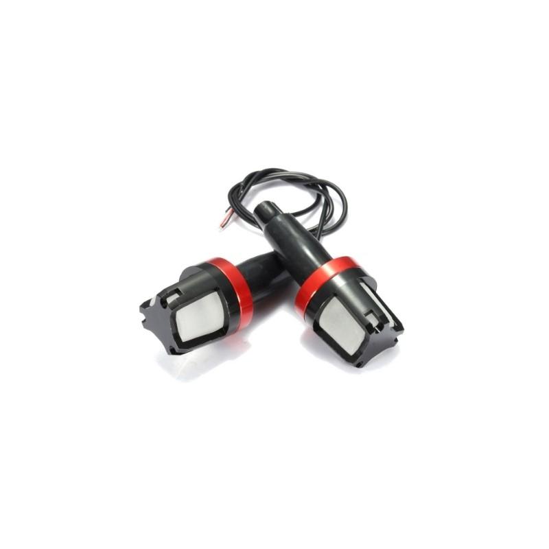 Embouts de guidon rouge Brazoline avec clignotants intégrés