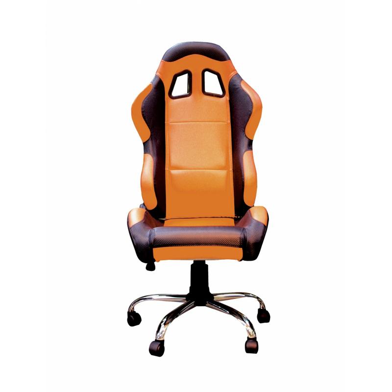 Fauteuil De Bureau Paddock Orange Noir Accessoire Stand Sur La Becanerie