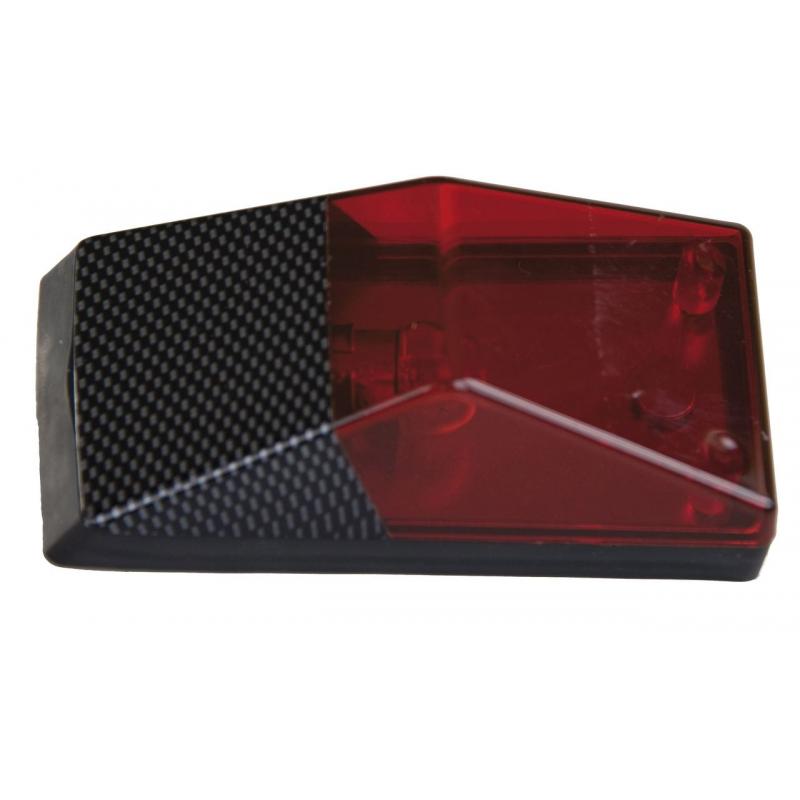 Feu arrière enduro rouge-carbone Large Type