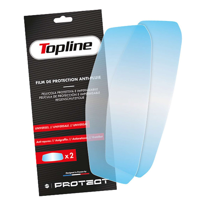 Films hydrophobes universels Topline pour visière de casque route