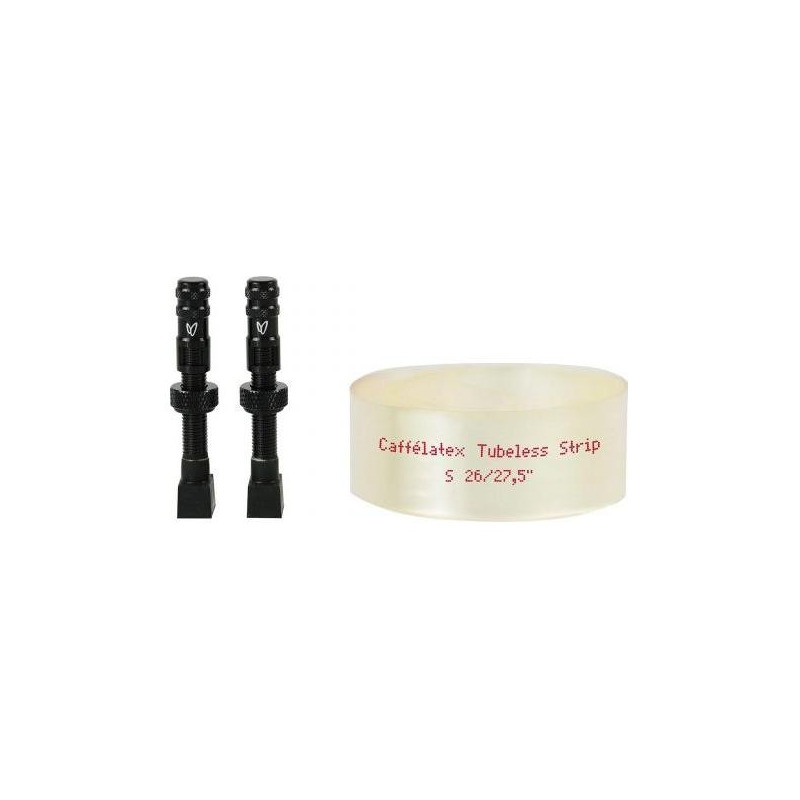 Fond de jante Tubeless 26"/27,5"" Effeto Mariposa Caffélatex Strip "Fat M" (85mm) avec valves (x2)