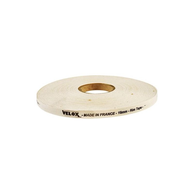 Fond de jante Velox coton blanc haute résistance 16 mm (rouleau de 10m)