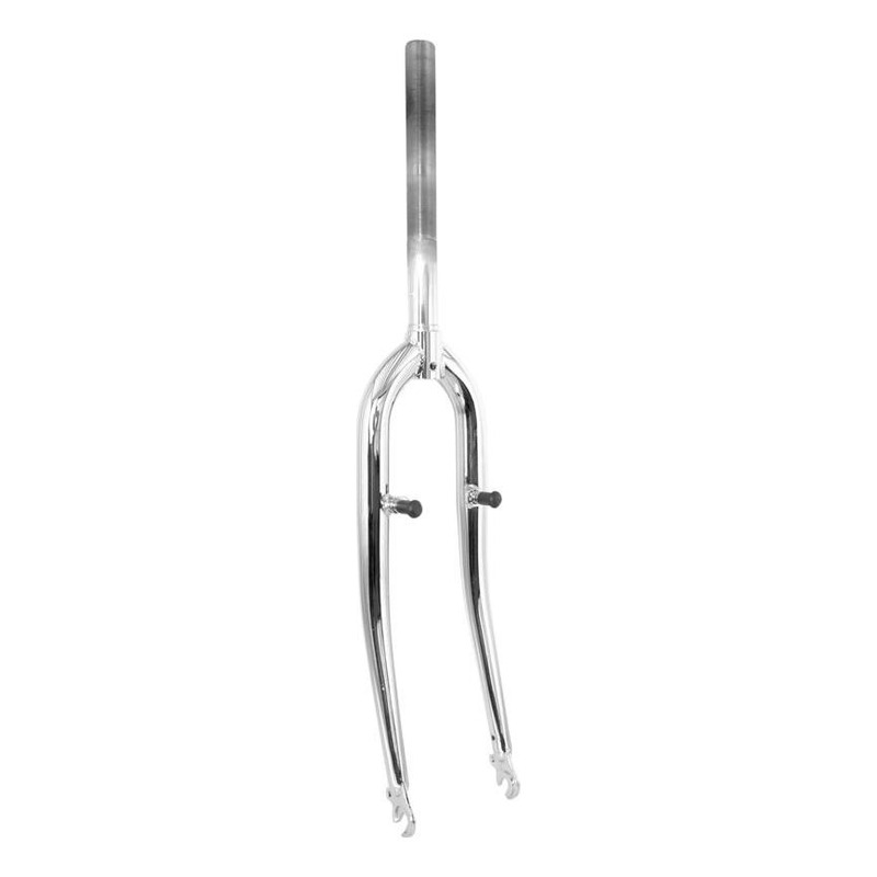 Fourche de vélo rigide 26" V BIKE Ø25,4mm (int Ø21,1mm) pour frein V-Brake et Cantilever, chromée