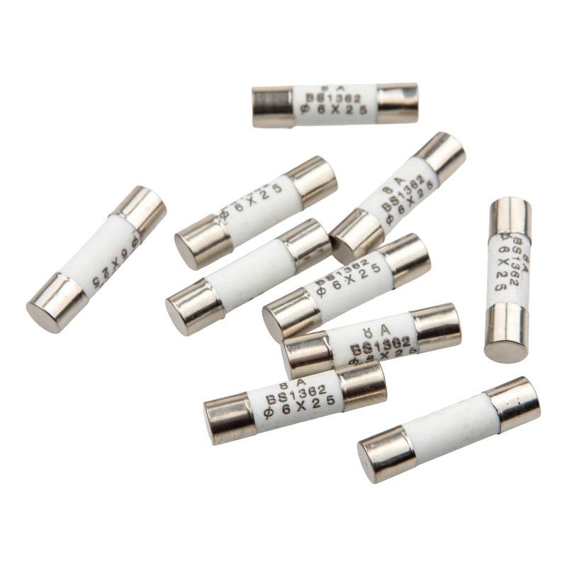 Fusibles rond en cÃ©ramique L.25mm 8A D.6 x10