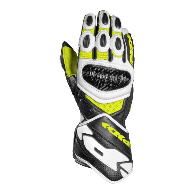 Gant cuir Spidi Carbo 7 rouge/jaune fluo- S