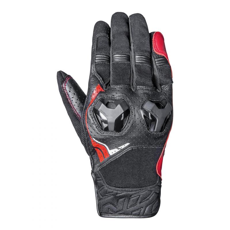 Gant été cuir/textile Ixon RS Spliter noir/rouge- S