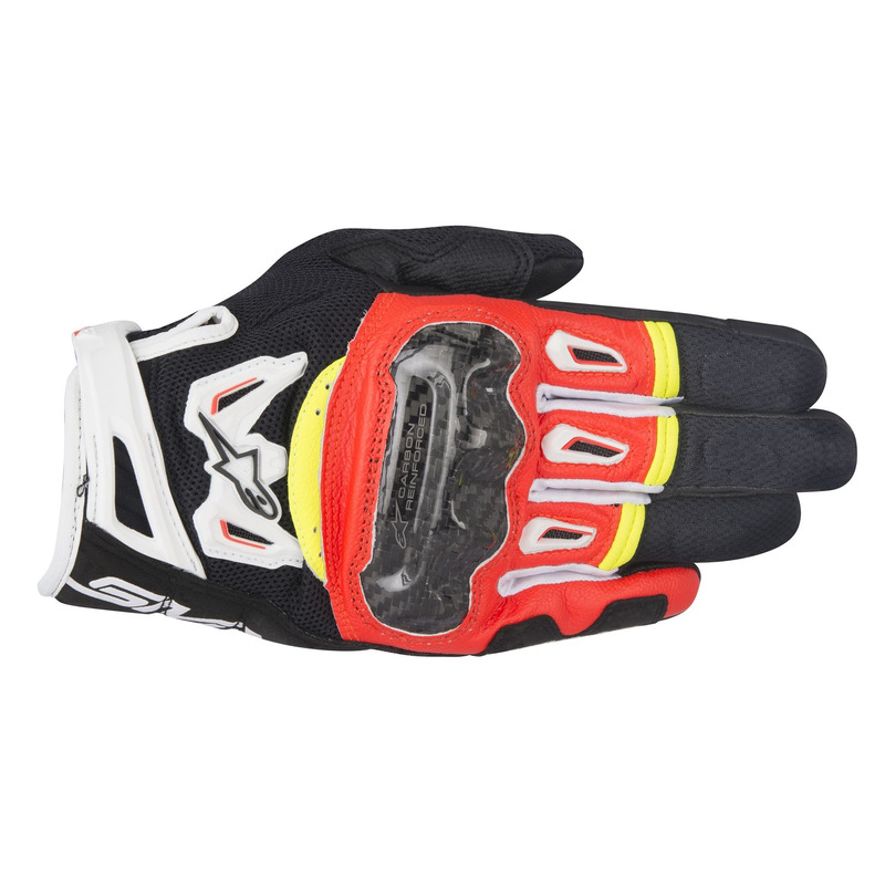 Gants Alpinestars SMX-2 Air Carbon V2 noir/rouge fluo/jaune fluo