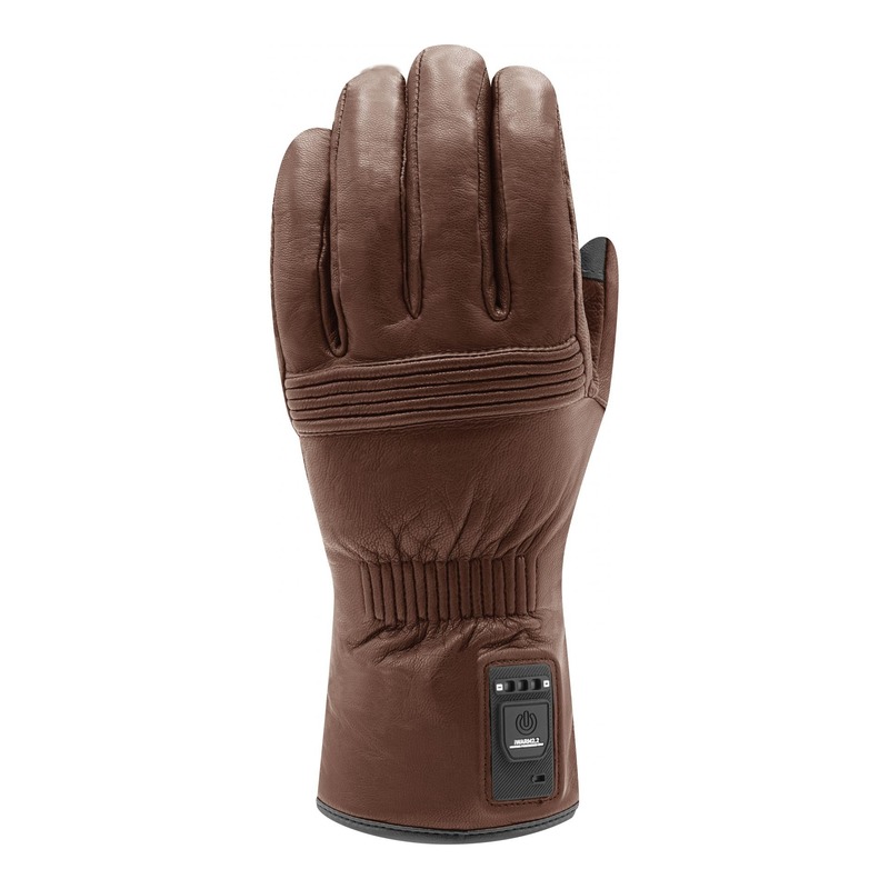 Gants chauffant cuir Racer Iwarm 2 City marron- S