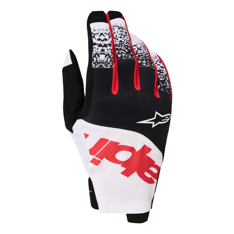 Gants cross Alpinestars Techstar black/white/red fluo