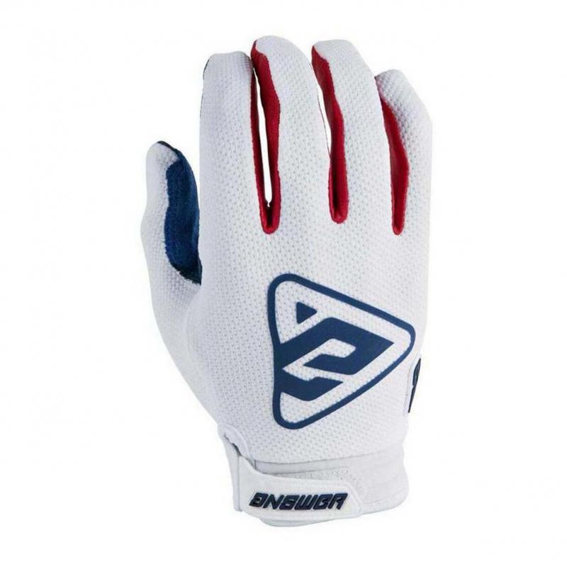 Gants cross Answer AR3 blanc/rouge- M