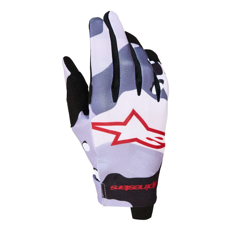 Gants cross enfant Alpinestars Youth Radar ash gray/light lilac/red/black