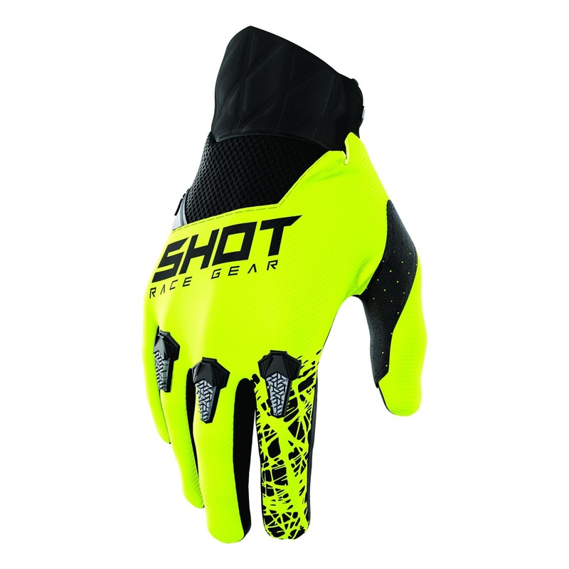 Gants cross enfant Shot Devo Storm jaune fluo- 4/5ans