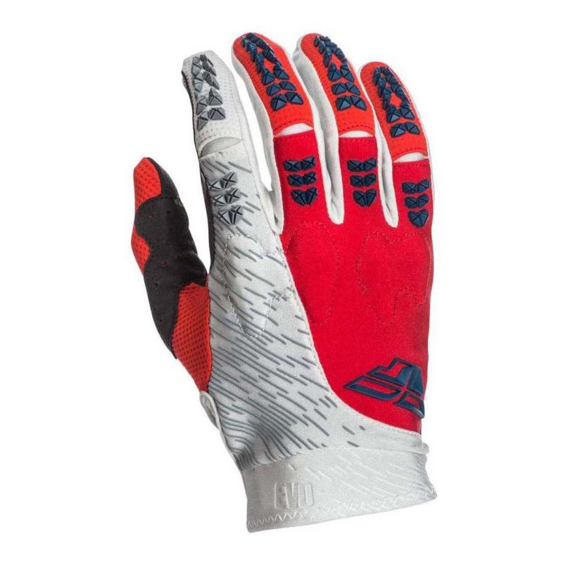 Gants cross Fly Racing Evo 2.0 rouge/gris- XS-7